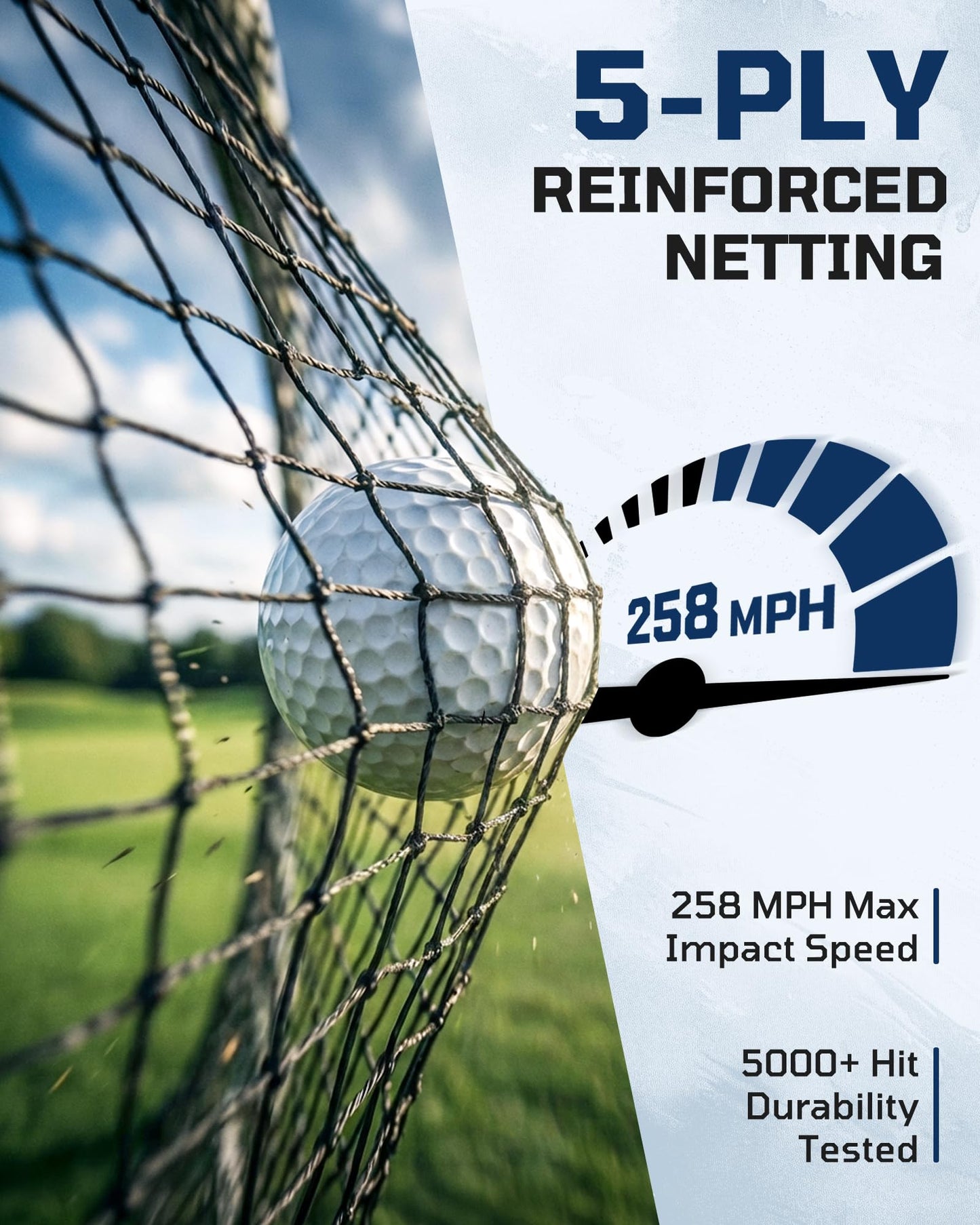 Haokelball Golf Hitting Net for Backyard, 10x8ft Driving Real Balls Practice Nets for Indoor Outdoor Use, Heavy Duty Netting with Side Barriers, Impact Target Cloth and Carry Bag