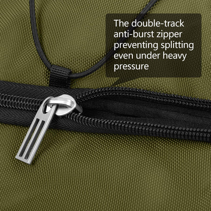 Vrtisa 110L Expandable to 140L 32” Foldable Oxford Soft-Sided Rolling Duffle Bag with 2 Heavy-Duty Wheels,2 Large Compartments,Adjustable Shoulder Strap and Attached Organizer Pouch,Green