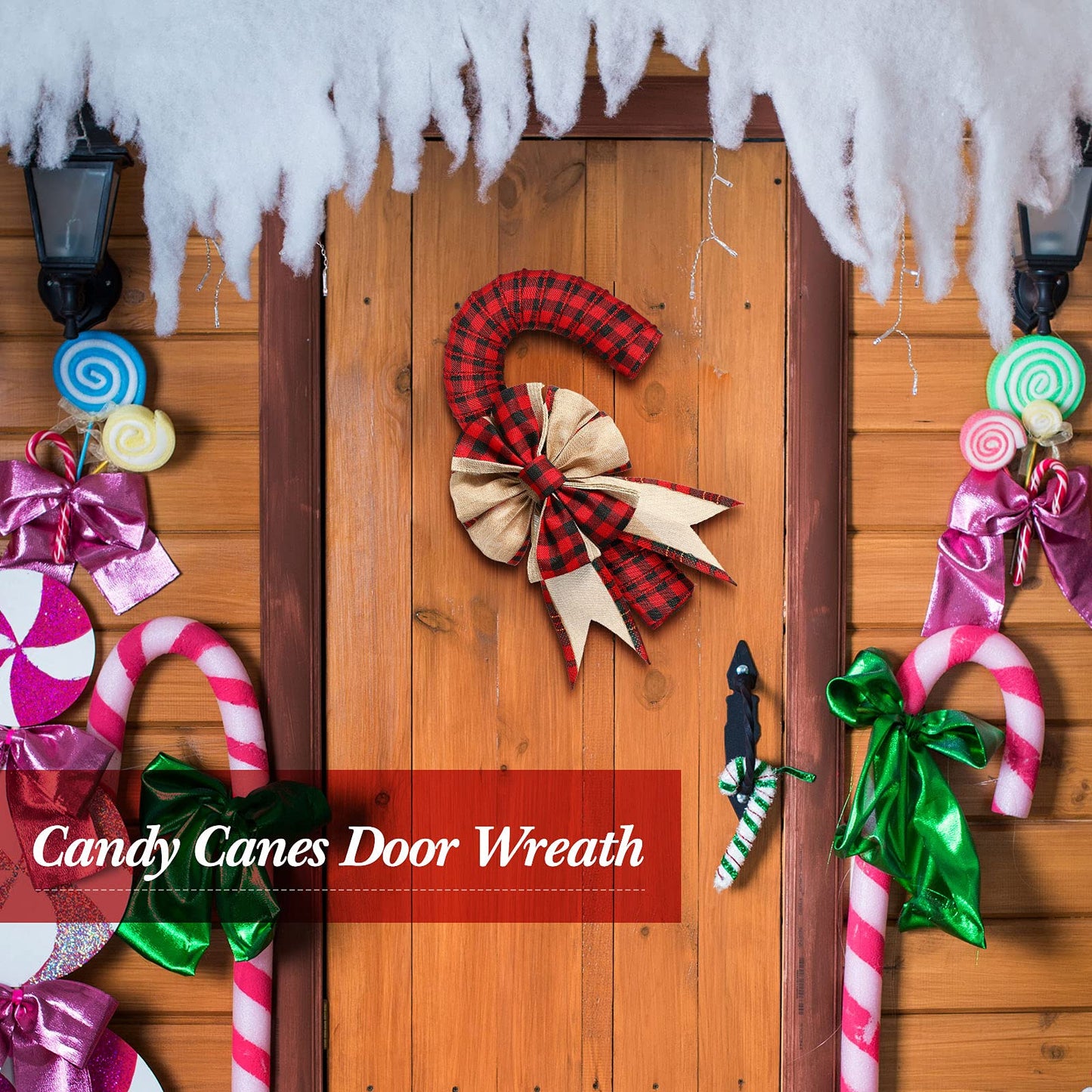 6 Pieces Christmas Candy Cane Shaped Wire Wreath Frame Holiday Metal Wire Flower Wreath J Letter Rings for DIY Christmas New Year Valentines Party Decoration (12 Inches)