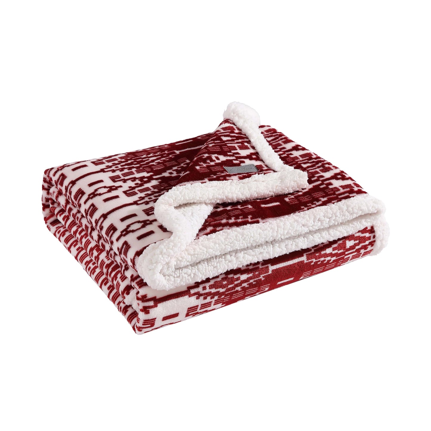 Eddie Bauer - Throw Blanket, Super Soft Reversible Sherpa Fleece Bedding, Cozy Plaid Home Decor (San Juan Red Clay, 50" x 60")