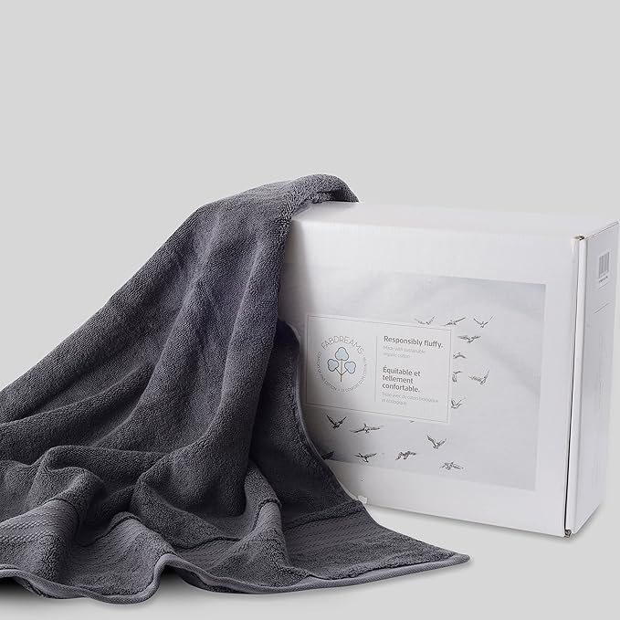 Fabdreams 100% Organic Cotton Bath Sheet Set of 2 700 GSM Oversized Towels