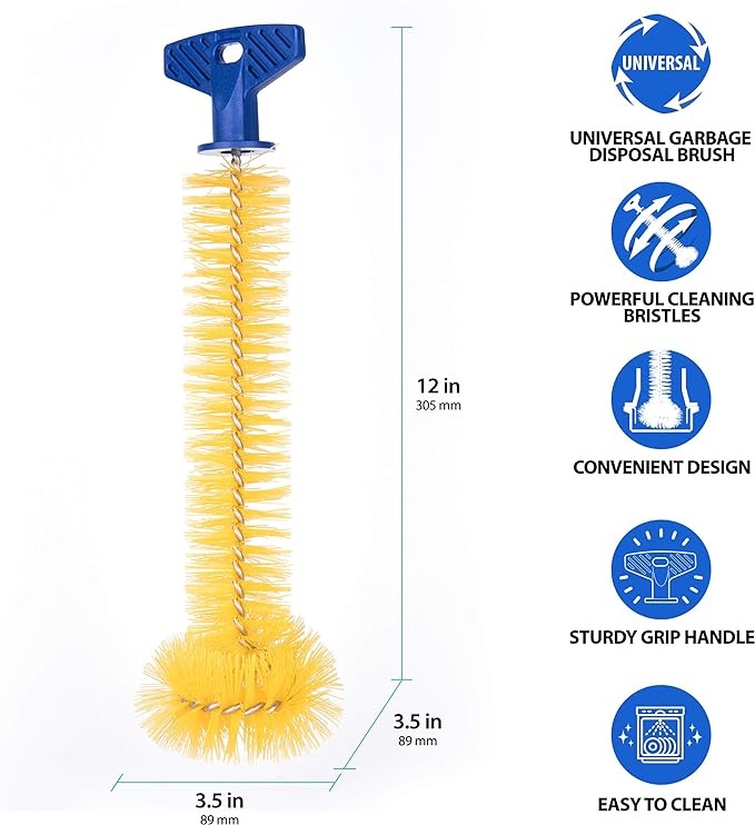 Mr. Scrappy Universal Garbage Disposal Brush, Sturdy Grip Handle