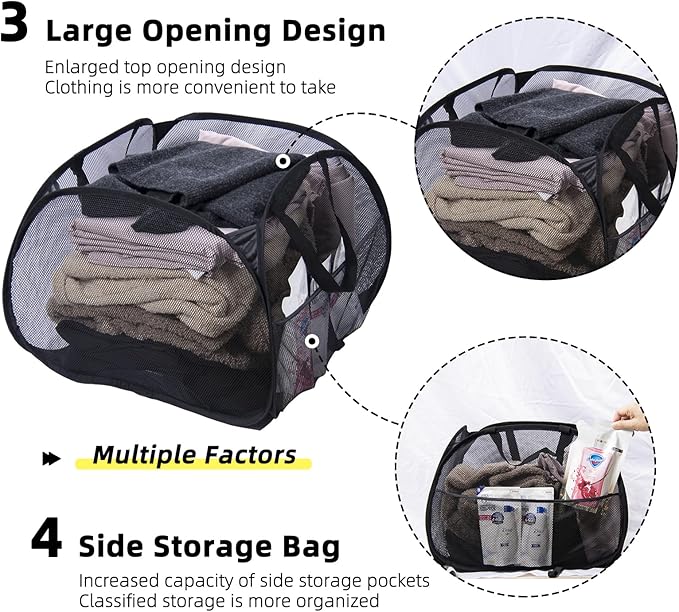 Collapsible Laundry Basket, 90L Foldable Pop-up Laundry Hamper