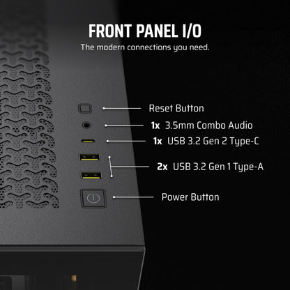 CORSAIR 3500X ARGB Mid-Tower ATX PC Case – Panoramic Tempered Glass – Reverse Connection Motherboard Compatible – 3x CORSAIR RS120 ARGB Fans Included – Black