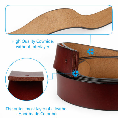 JingHao Mens Belt Big and Tall 30"-65",Genuine Leather Belts for Men,Casual Work Dress Jeans Belt,Black Brown Width 1.45" A18 (58"-60"/ Belt Length 160cm, Coffee)