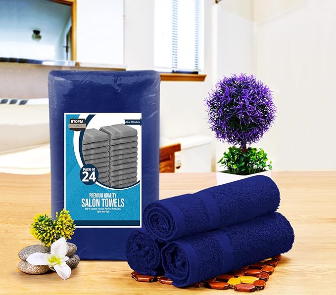 Utopia Towels, Salon Towel, Not Bleach Proof, 16 by 27 Inches, Highly Absorbent