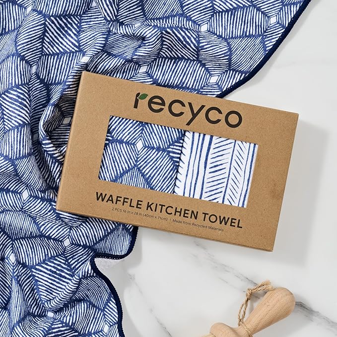 RECYCO Waffle Kitchen Towel Set of 2