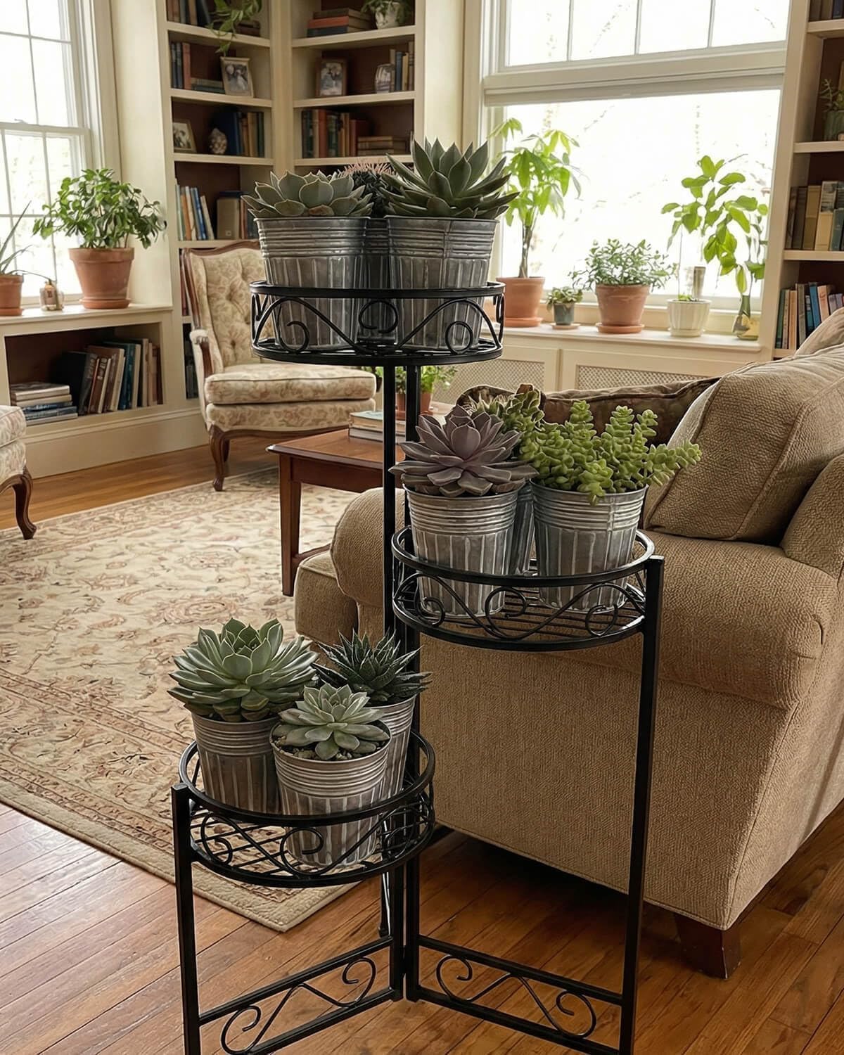 vensovo 4 Inch Galvanized Bucket Planter - 6 Pack Small Metal Flower Pots with Drainage Holes & Plugs, Rustic Silver Tin Pots for Indoor Herbs, Outdoor Succulents, Farmhouse Home Garden Decor