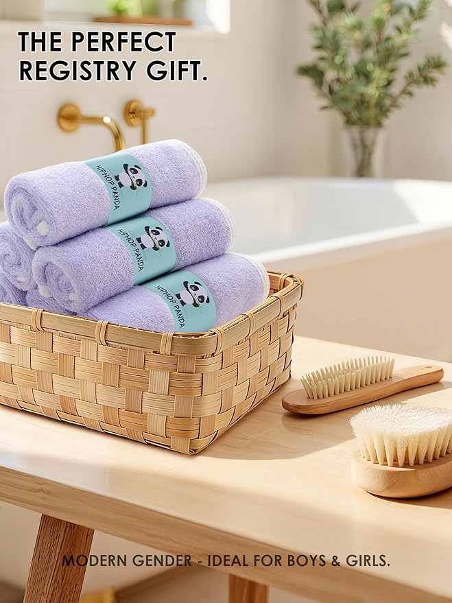 HIPHOP PANDA Baby Washcloths, Rayon Made from Bamboo