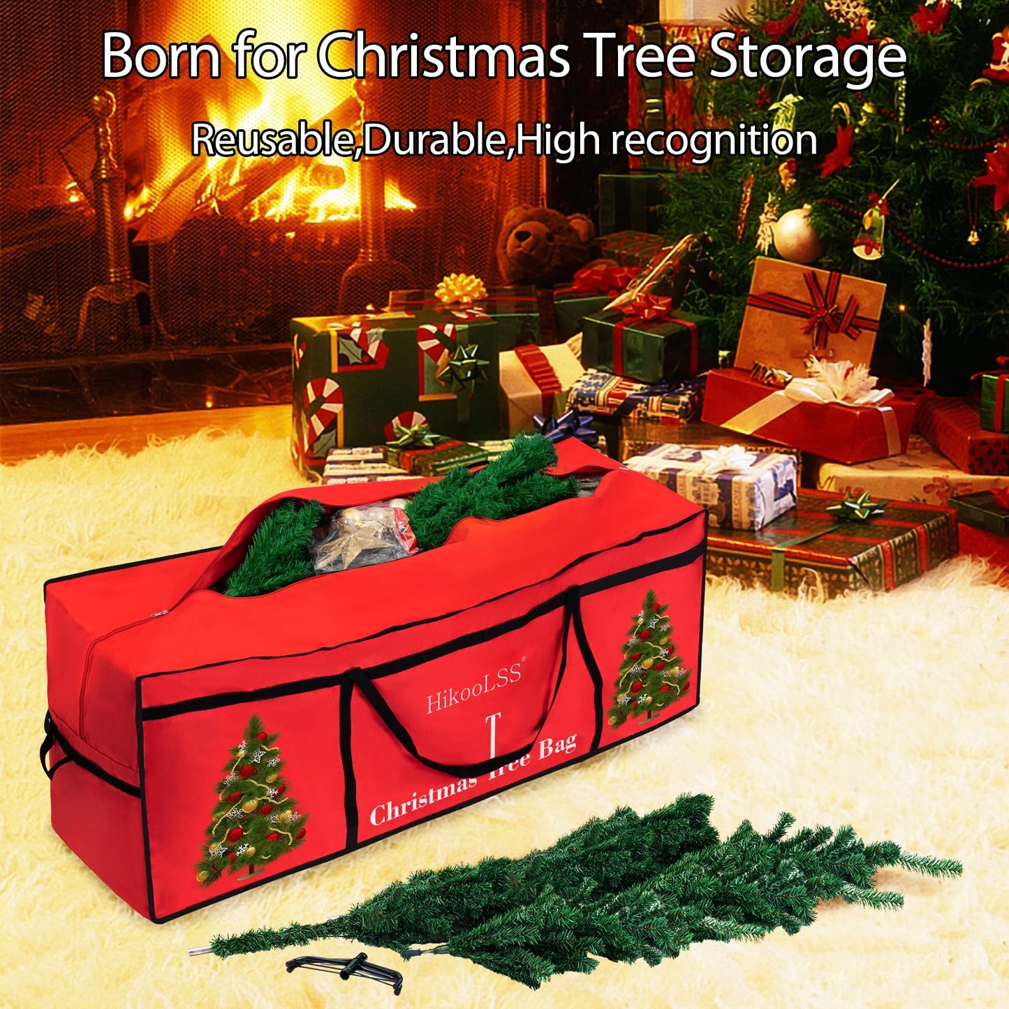 HikooLSS Christmas Tree Bags Storage 7.5 Ft Christmas Tree Storage Bag