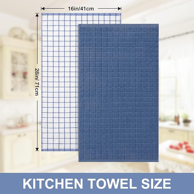 Homaxy Premium Cotton Kitchen Towels 16"x 28", Large Natural Ring Spun 390 GSM