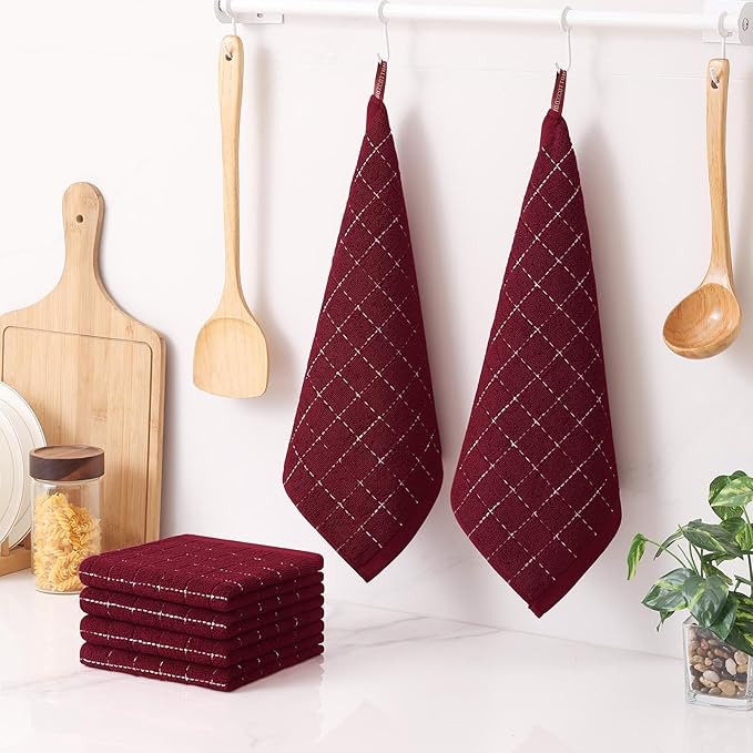 Homaxy 100% Cotton Terry Kitchen Dish Cloths, Ultra Soft and Absorbent Dish