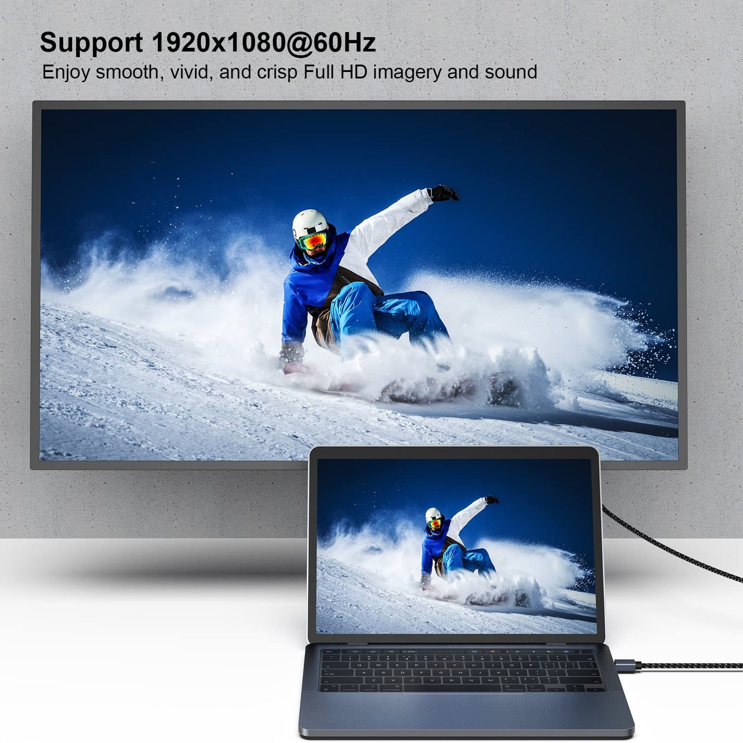 BENFEI Mini DisplayPort to HDMI 10 Feet Cable [4K@30Hz, Aluminum Shell, Nylon Braided] Compatible with MacBook Air/Pro, Microsoft Surface Pro/Dock, Monitor, Projector and More