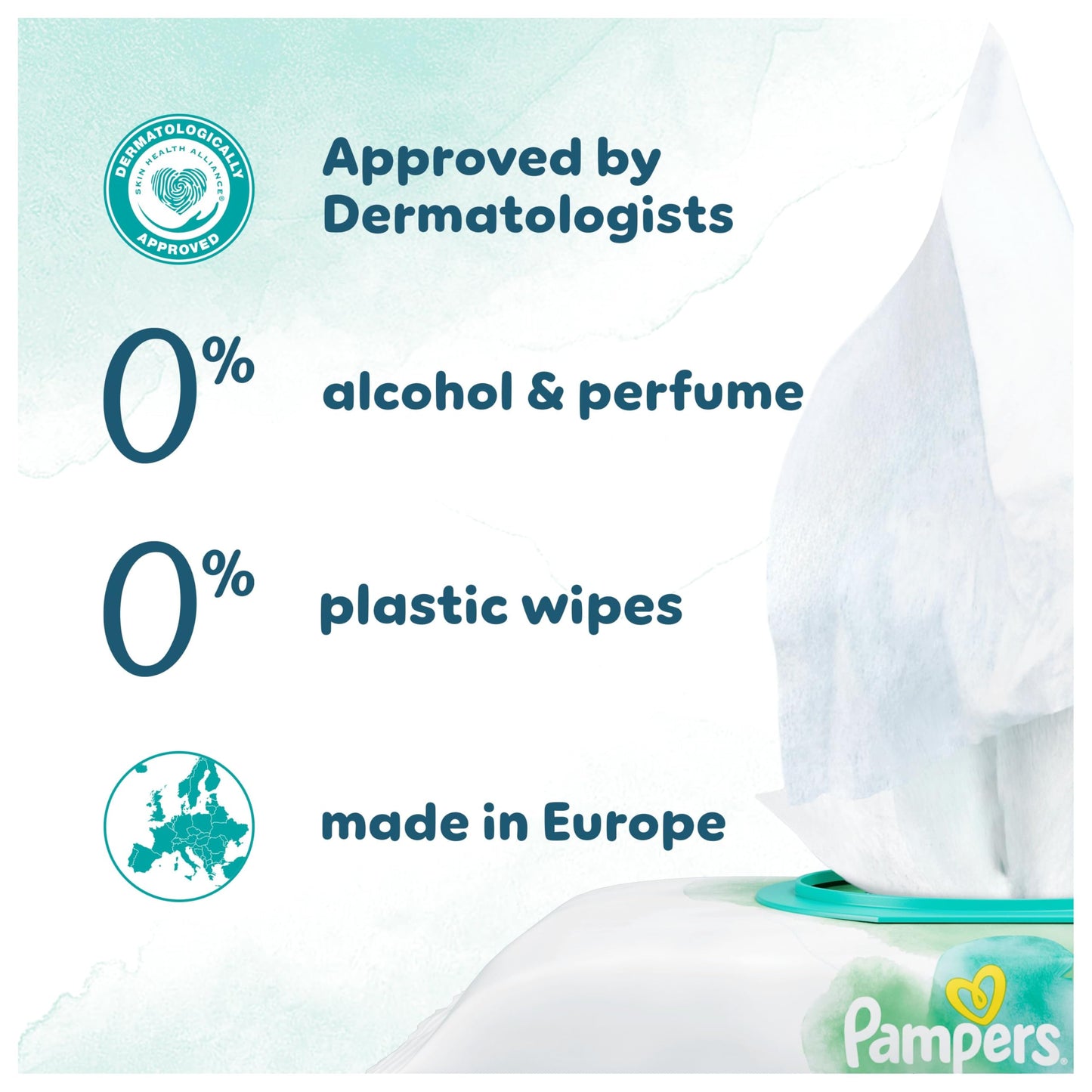 Pampers Harmonie Aqua Baby Wipes Plastic Free 24 Packs of 48 Wipes, 1152 Baby Wet Wipes, Help restore natural skin pH, Delicate lotion with 99 percent water