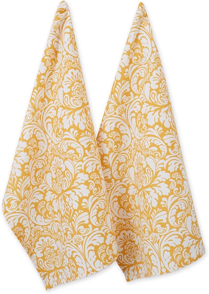DII Cotton Dish Towel Set Damask Print