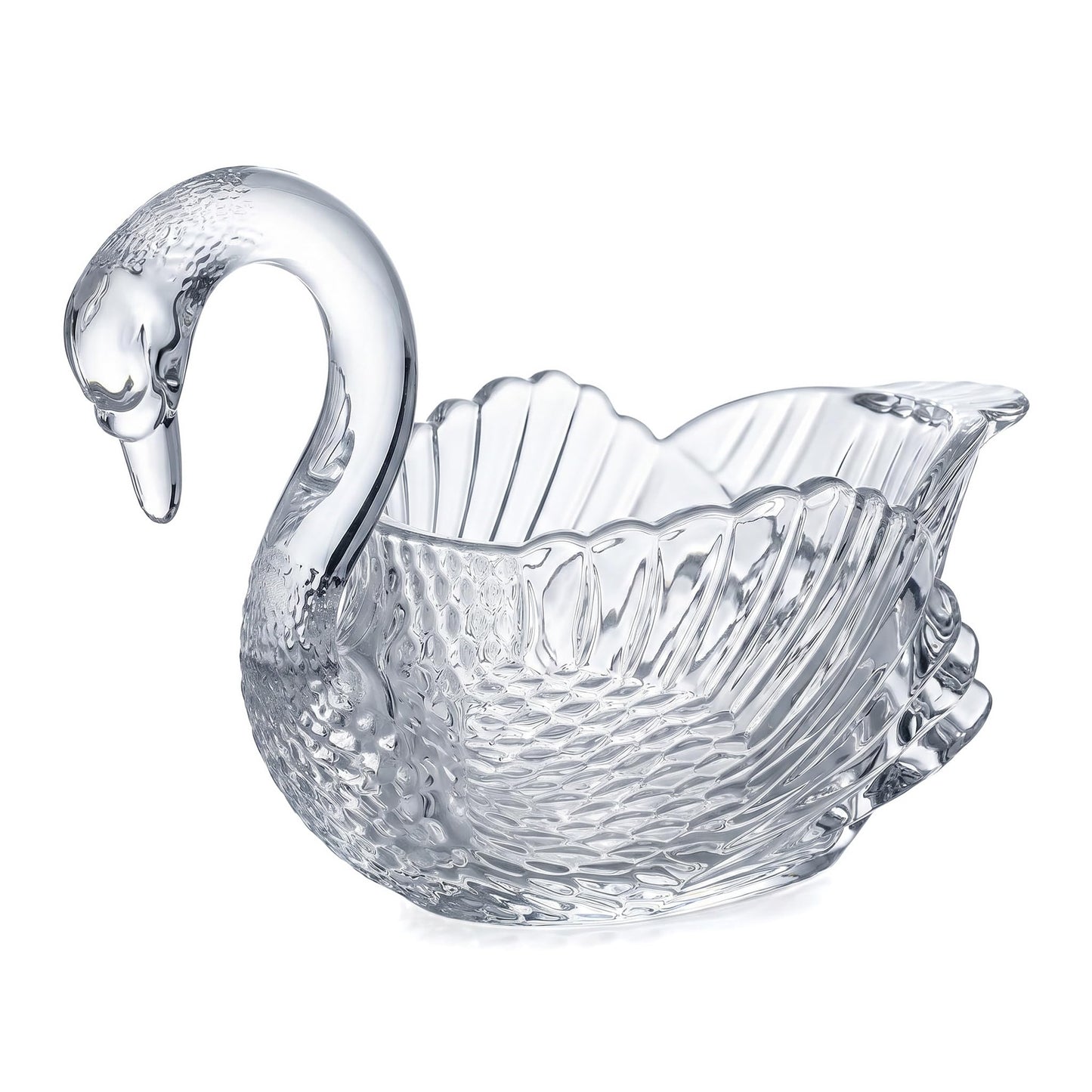 sidnheywvn 9.8'' x 5.5'' Crystal Swan Centerpiece Bowl,Swan Planter Decorative Crystal Bowl for Table Centerpiece, Fruit Candy Dish and Home Swan Decor