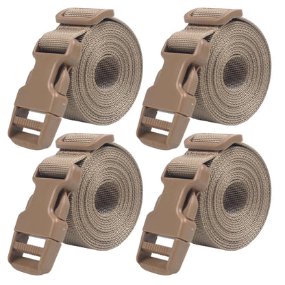 XTACER Backpack Accessory Strap Luggage Straps Cover Strap Sleeping Bag Strap with Buckle (TAN - Release Buckle Straps (4-Pack))