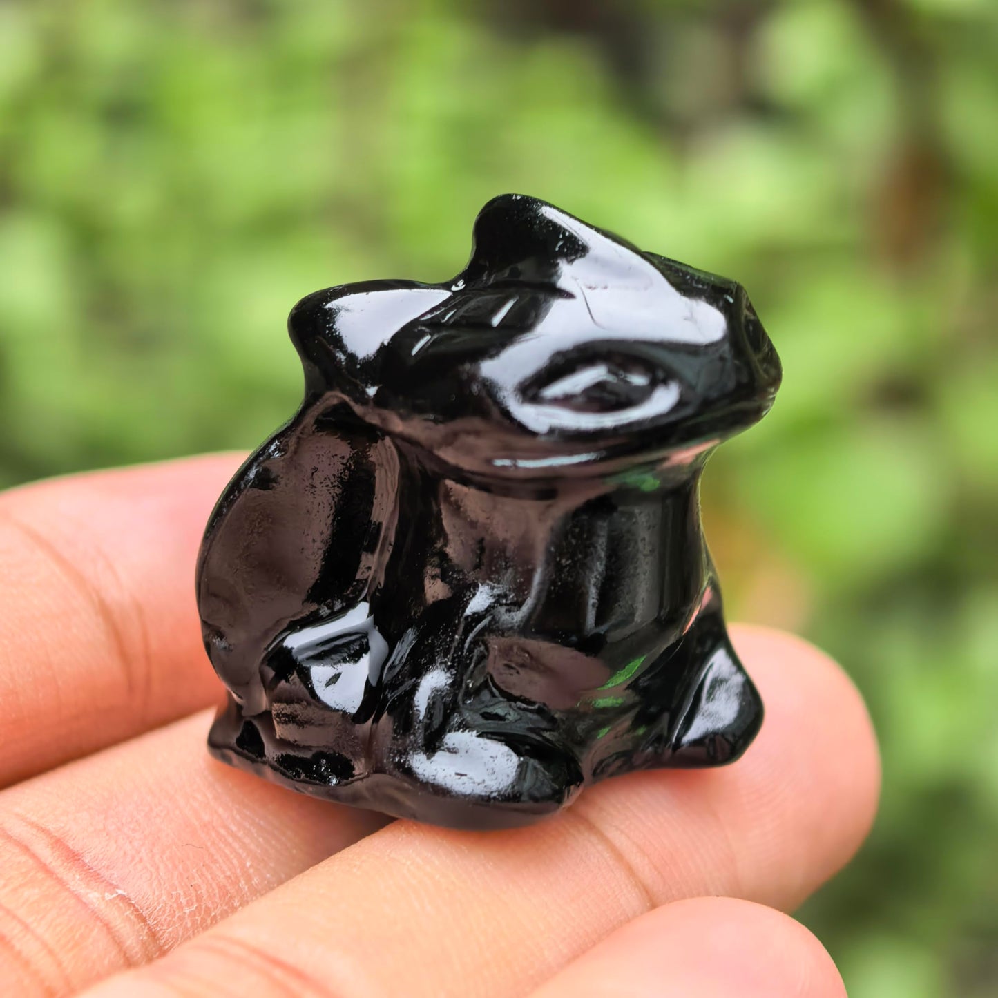 1 Inch Dragon Crystal Carving Cartoon Animal Figurine Stone Carved Room Home Decor Gift (2pieces Obsidian)