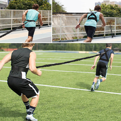 Sunsign Resistance Running Training Bungee Band, Bungee Resistance Cord Set, Long Resistance Band, Lateral Movement Sprint Overspeed Training Fitness for Fast, 9.8ft-Black