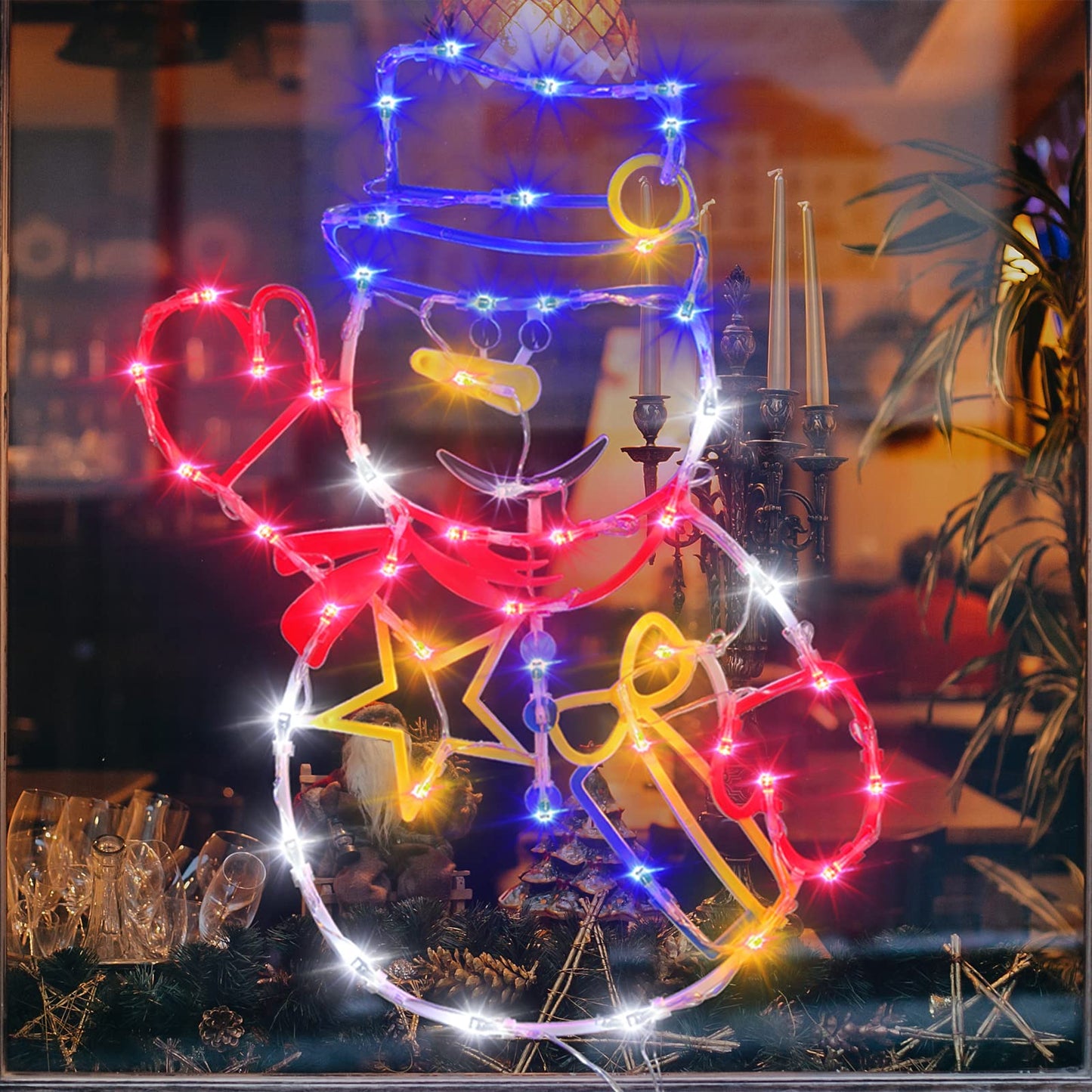 Pytopkto 16" Christmas Window Silhouette Lights Decorations