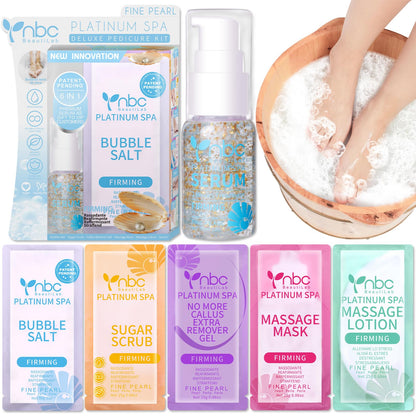 Pedicure Kit Foot Soak Set: Bubble Salt, Sugar Scrub, Massage Mask, Massage Lotion in a Box, 4 Step Foot Spa Kit for Dry Feet,Tired Feet（3 Set Tropical Fruit)