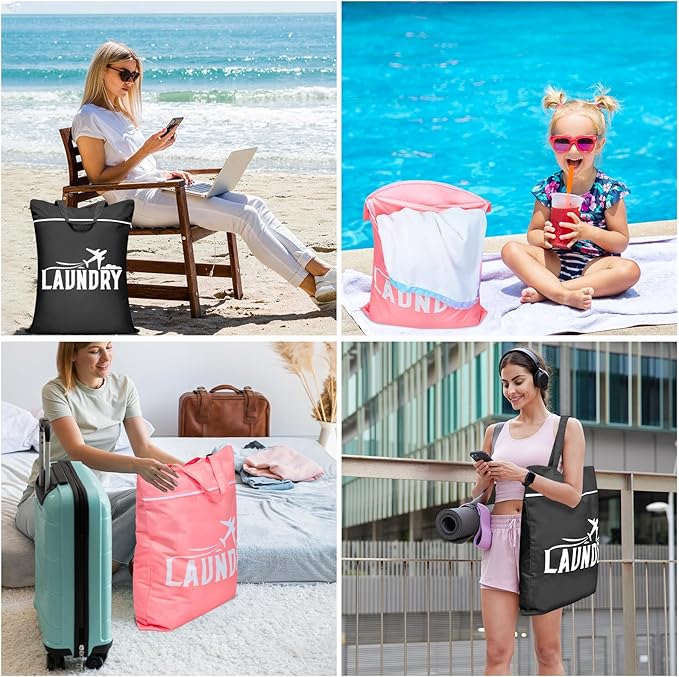 Fiodrimy 2 Pcs Large Travel Laundry Bags