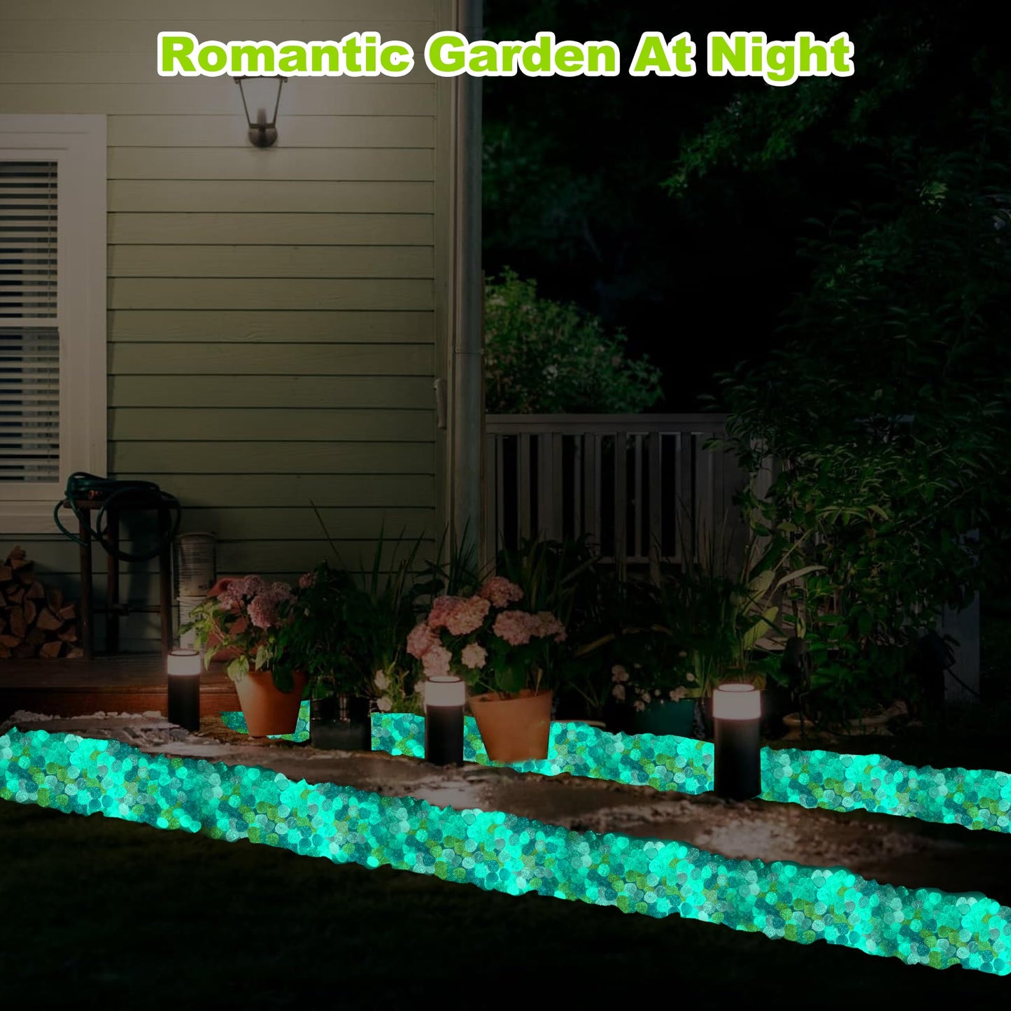 100pc Sparkling Luminous Stones Glowing Rocks for Aquarium Bling Glow Stones for Fish Tank Glowing Stones for Landscaping Glow in The Dark Garden Pebbles