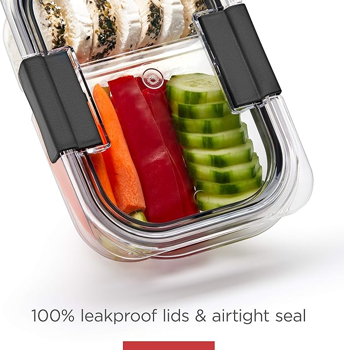 Rubbermaid Brilliance Meal Prep Containers, 2-Compartment Food Storage