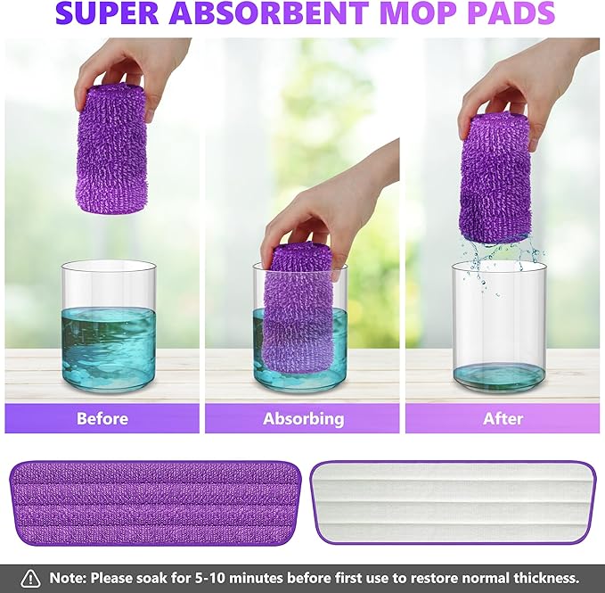 6 Pack Reusable Mop Pads Compatible