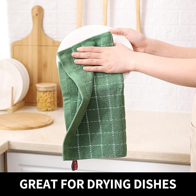 Homaxy 100% Cotton Terry Kitchen Dish Cloths, Ultra Soft and Absorbent Dish