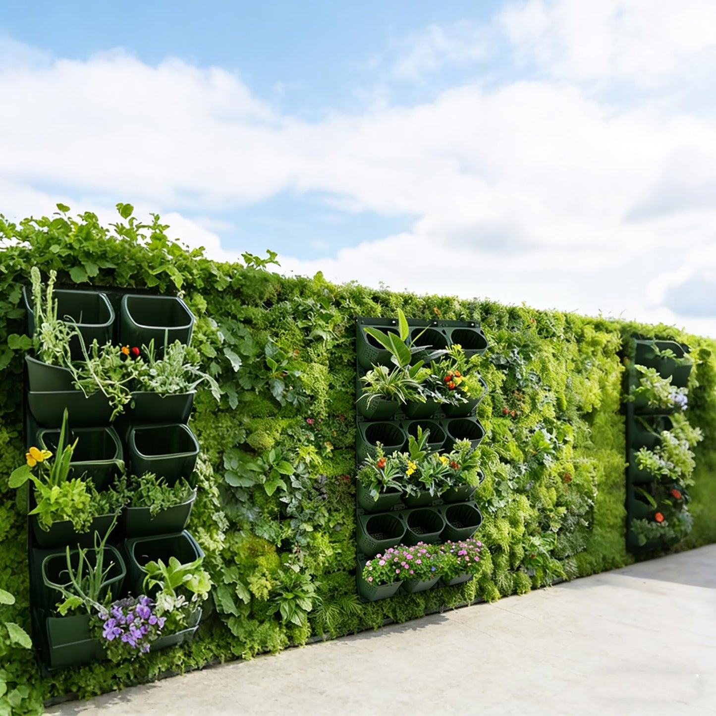 Self Watering Wall Planter | 36 Pots Vertical Garden Planter for Indoor Plants | Wall-Mounted Stackable wall planter | Hanging Plant Flower Pot Holder | 10.56 Fl Oz Each Individual Pot | Army Green