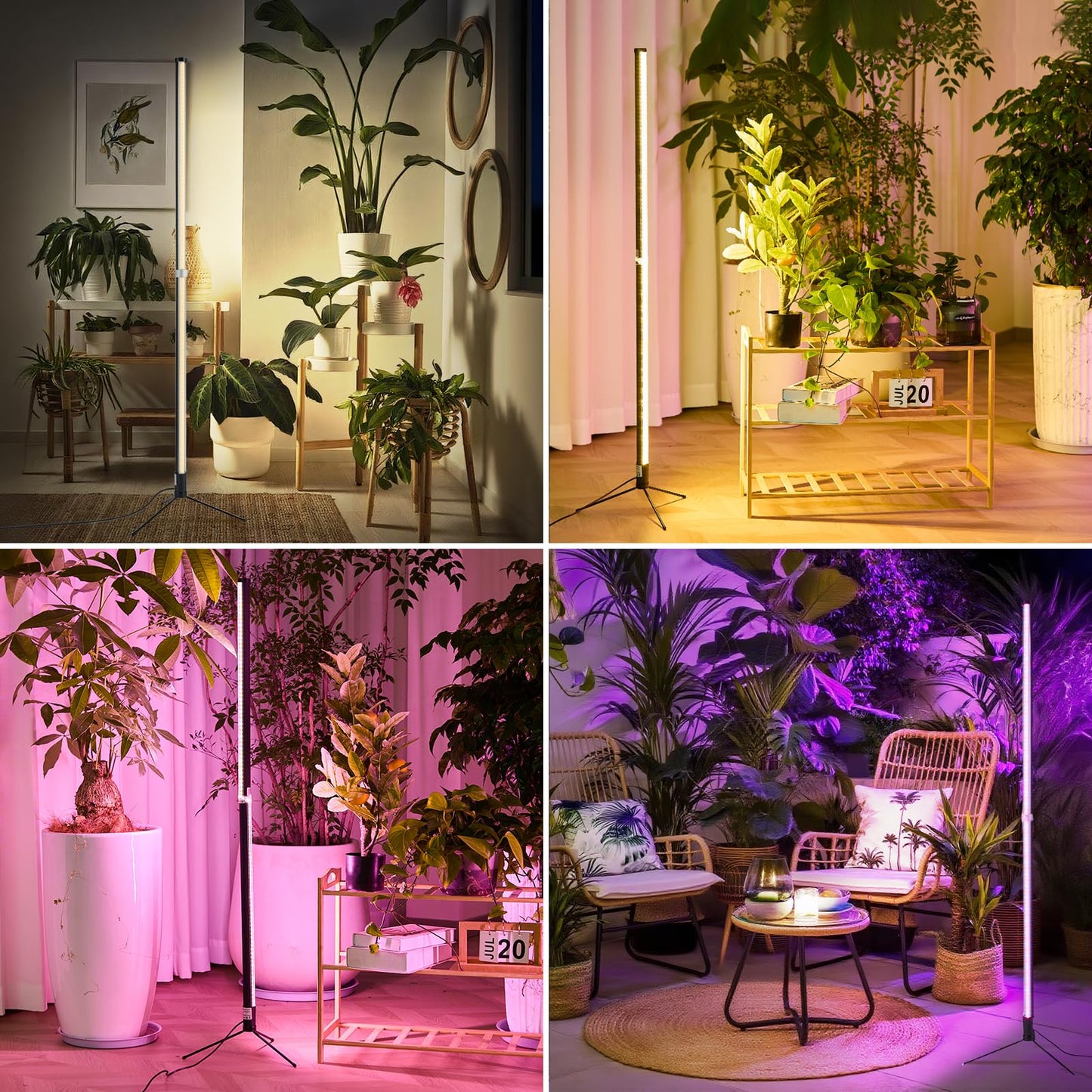 Atmel Standing Grow Lights for Indoor Plants with Timer, 3 Adjustable Modes Full Spectrum Plant Lights for Indoor Growing, 243LED Plant Grow Light for Flowering, Office, Indoor Garden