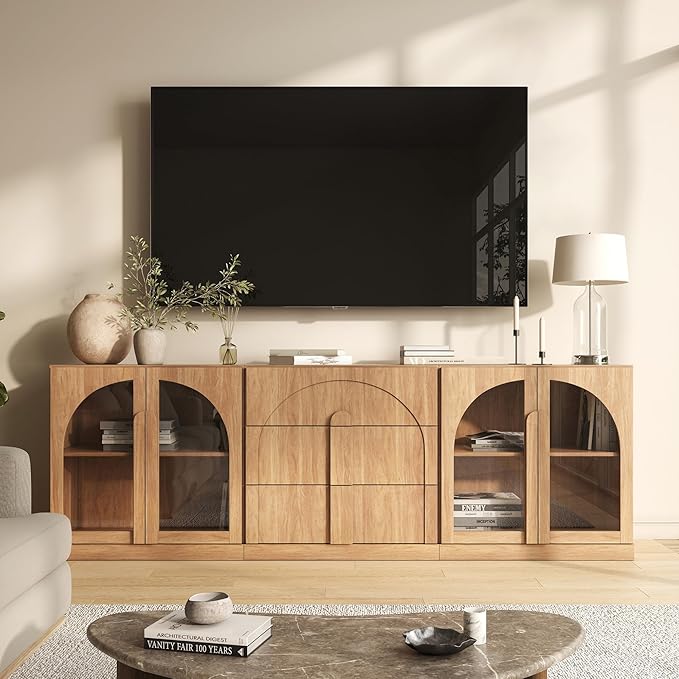 BELLEZE 3-Piece Modular Sideboard Cabinet Freely Configurable, Modern Wood