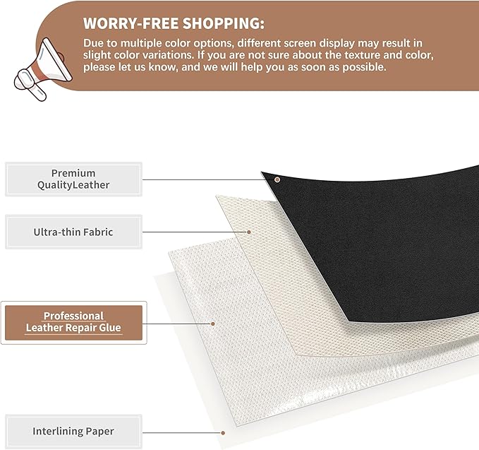 ONine Leather Repair Patch, Self-Adhesive Couch Patch, Car Seats Backpack
