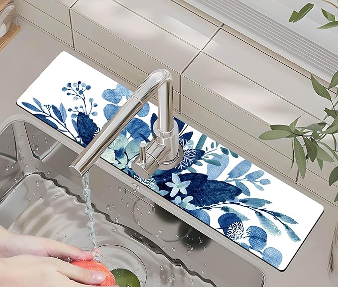 Kitchen Sink Splash Guard Faucet Mat -1 PC Super Absorbent Fast Drying Mat Sink