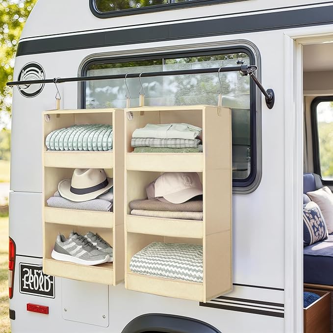 GRANNY SAYS 3 Shelf Hanging Closet Organizers and Storage, Collapsible Closet