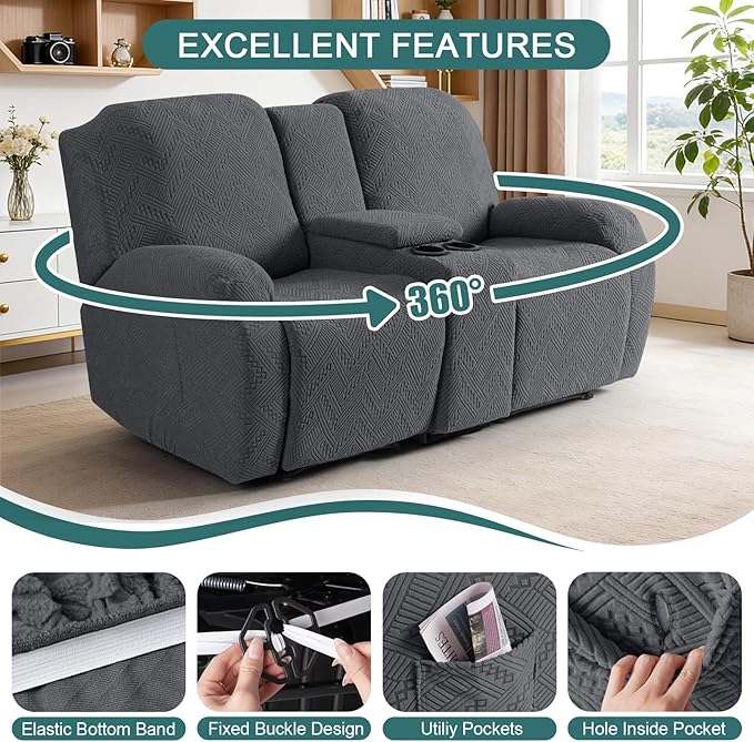Ruaozz Loveseat Recliner Covers