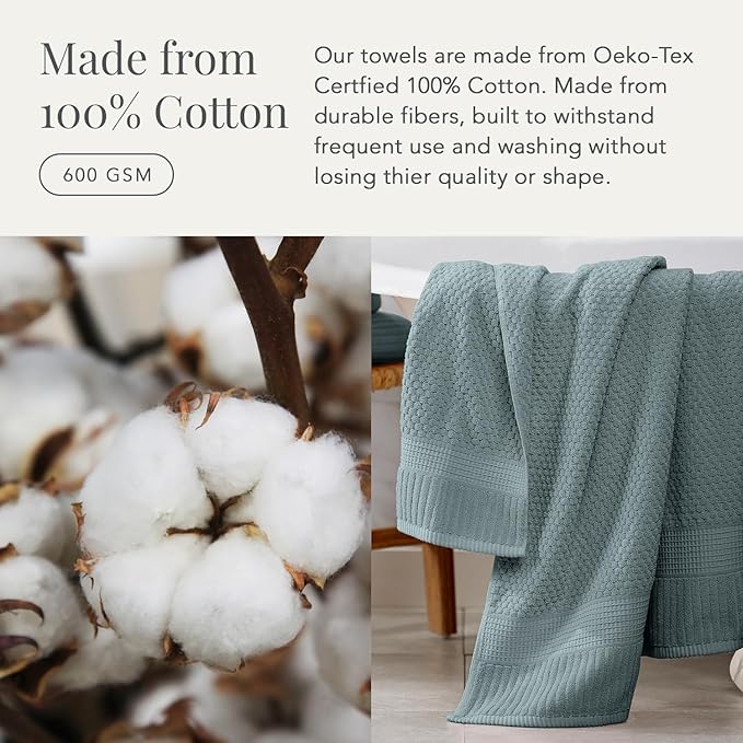 NY Loft 100% Cotton Towel Set 6 Piece | Super Soft & Absorbent Quick-Dry 2 Bath