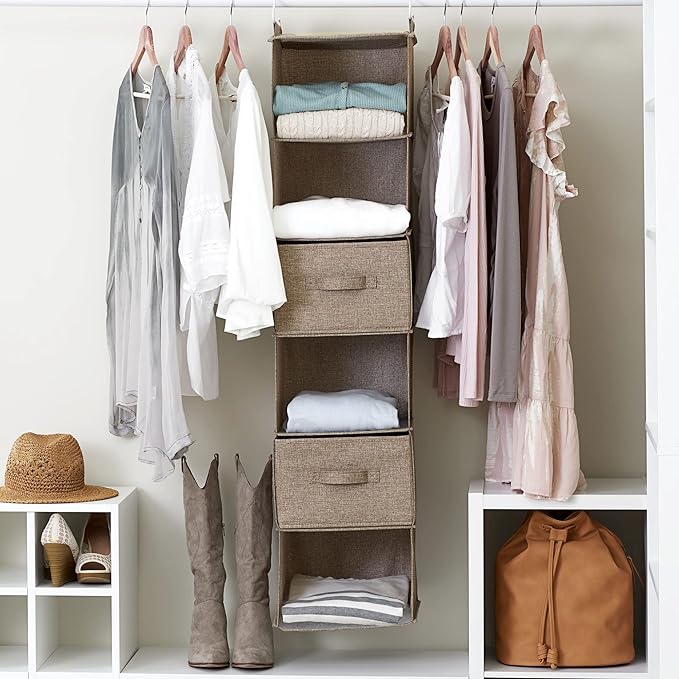 Household Essentials 6 Shelf Hanging Closet Organizer, Hanging Closet Shelf