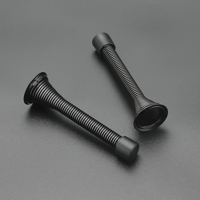 Ravinte Door Stoppers, 36 Pack Black Spring Door Stops with Rubber Bumper, Door Stoppers for Bottom of Door