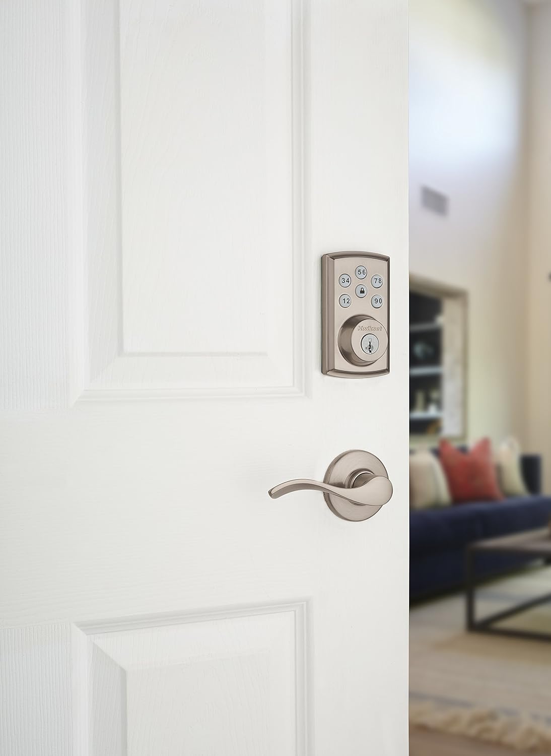 Kwikset 98880-004 SmartCode 888 Smart Lock Touchpad Electronic Deadbolt Door Lock with Z-Wave Plus Featuring SmartKey Security in Satin Nickel, Medium