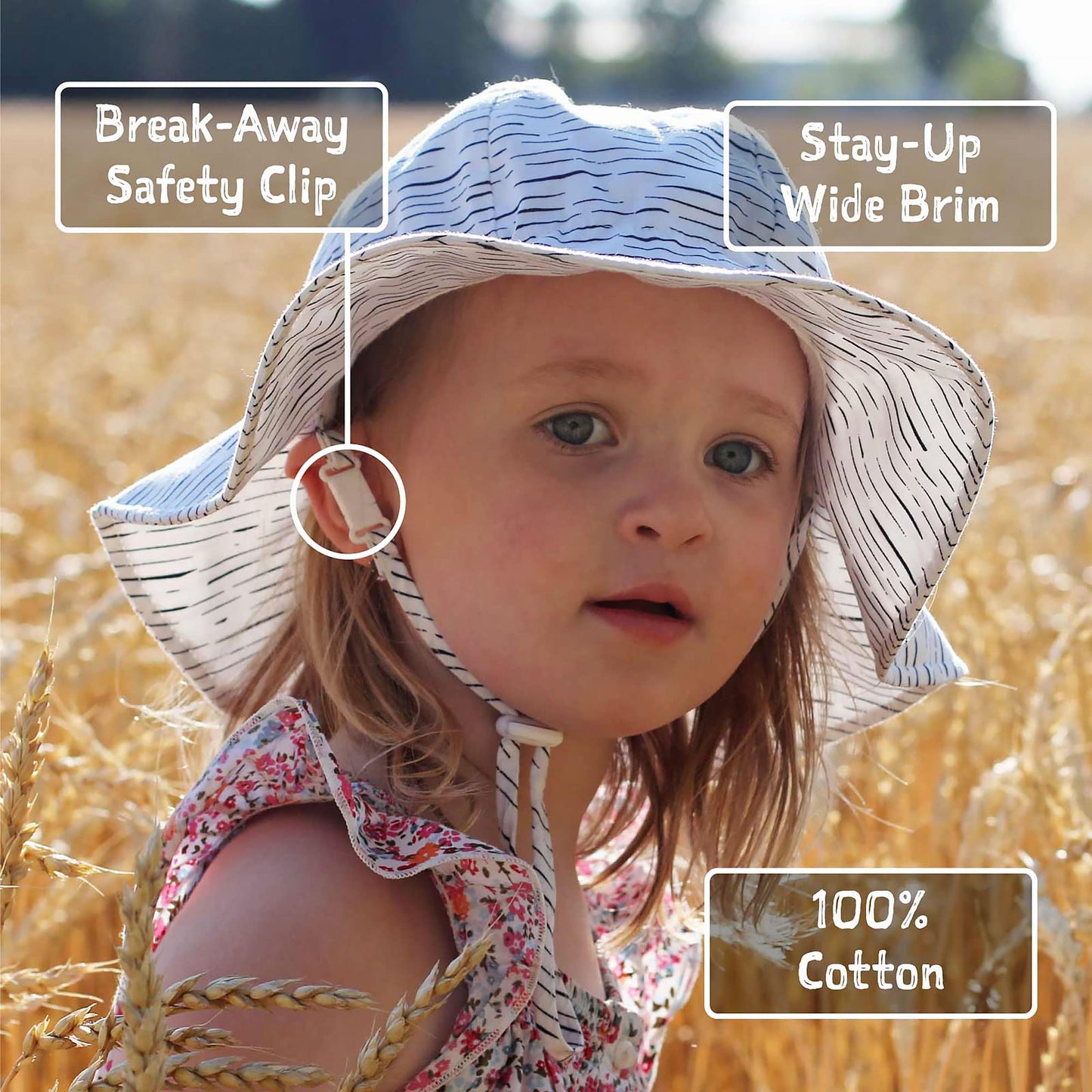JAN & JUL Cotton Foldable Baby Newborn Sun-Hat for Girl with Strap (S: 0-6 Months, Red Poppy)