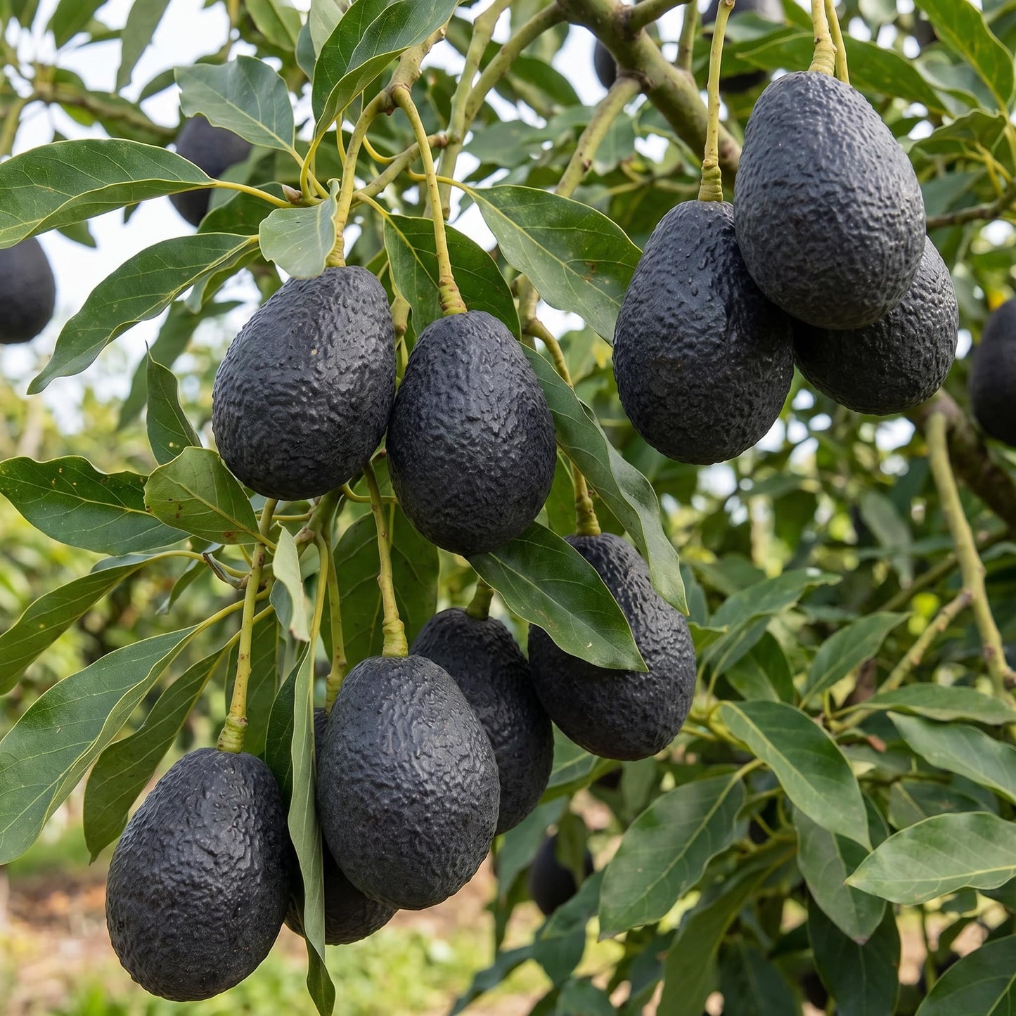 Avocado Tree Live 1-2 Ft Tall in 3 Gallon Pot, Grafted Avocado Tree for Outdoor Garden or Patio Planting, High Yield, Ready to Bear Fruits, No CA (Black Avocado)