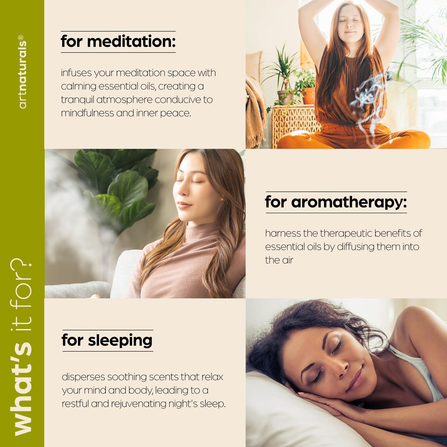 ArtNaturals Aromatherapy Essential Oil Diffuser –(5.0 Fl Oz / 150ml Tank) / Ultrasonic Cool Mist Aroma Humidifier - Adjustable Mist Mode, Auto Shut-Off Whisper Quiet and 7 Color LED Lights
