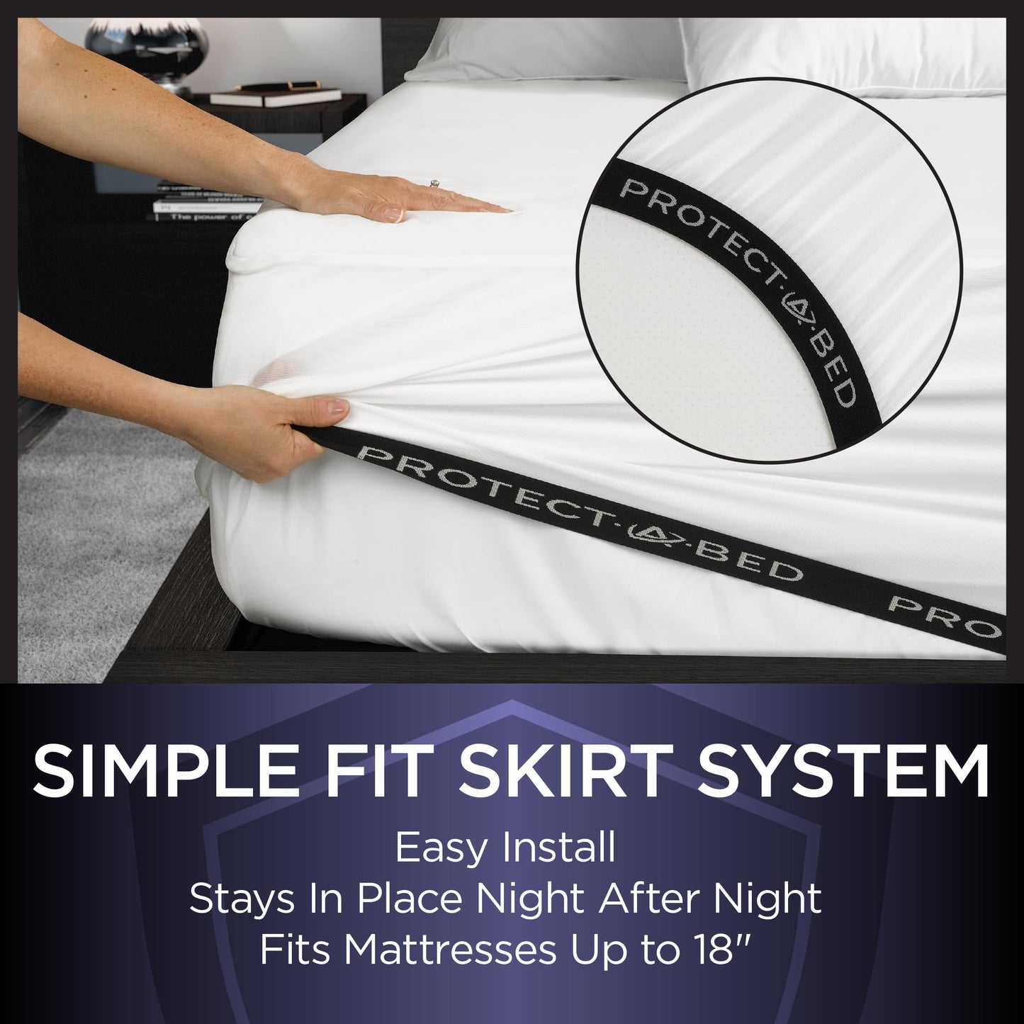 Protect-A-Bed Essential Mattress Protector Queen, Dust Mite Resistant, Noiseless and Odor-Resistant Mattress Cover, 100% Waterproof Top, Machine Washable, Fits 11"-18" Mattresses