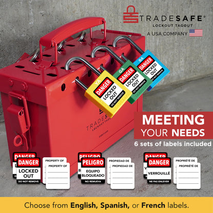 TRADESAFE Lockout Tagout Locks Set, 10 Orange Keyed Alike Unlimited Grouping Safety Padlocks, 2 Keys Per Lock, OSHA Compliant Loto Locks for Lock Out Tag Out Kits