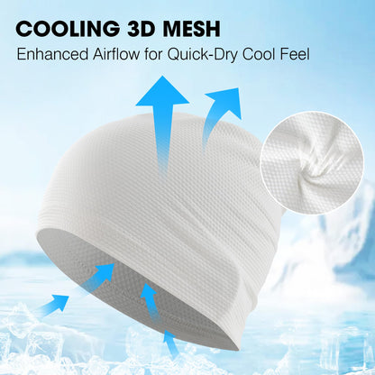 WTACTFUL Cooling Skull Cap for Men Women Breathable Running Caps Sweat Hat Skull Caps Thin Slouchy Beanie for Dreadlock Cycling Motorcycle Riding Hiking Helmet Liner Sport 3Pack Black Gray White