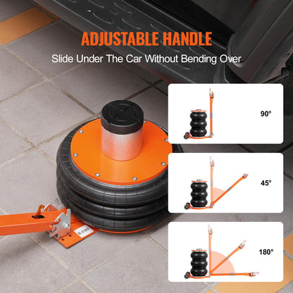 VEVOR Air Jack, 5 Ton/11000 lbs, 4-10 S Pneumatic Lifting Jack with Heightened Column & Adjustable Handle, Easy-to-Lift & Space-Saving Jack with Thick Rubber Pad, Fits for Sedan, SUV, Pickup Truck