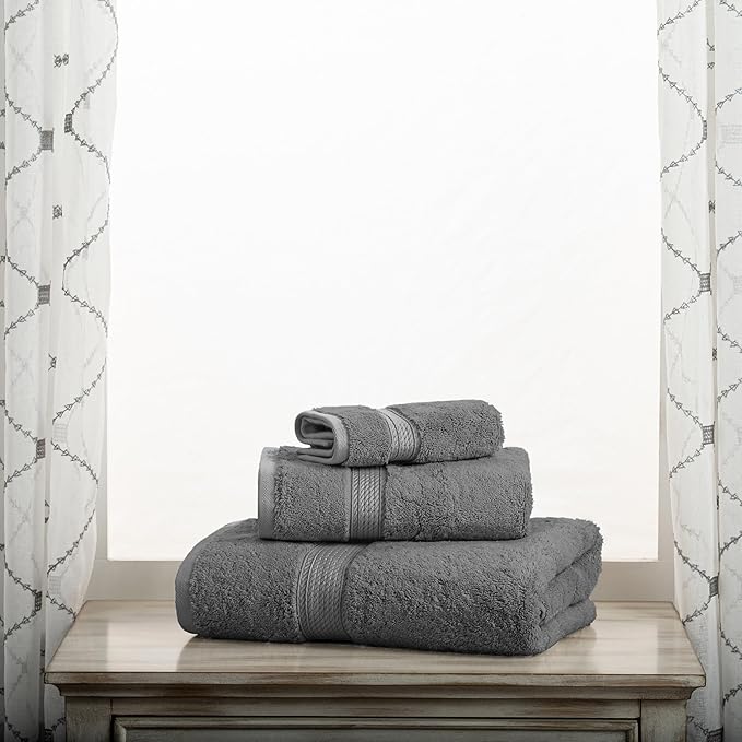 SUPERIOR Egyptian Cotton Pile 3 Piece Towel Set, Includes 1 Bath, 1 Hand
