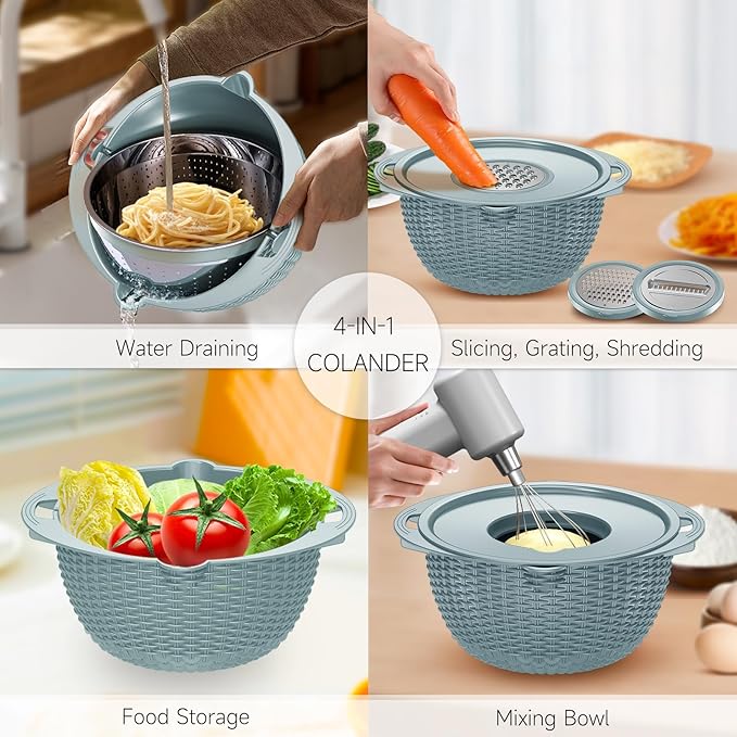 4-1 Strainer Bowl with Lid Set